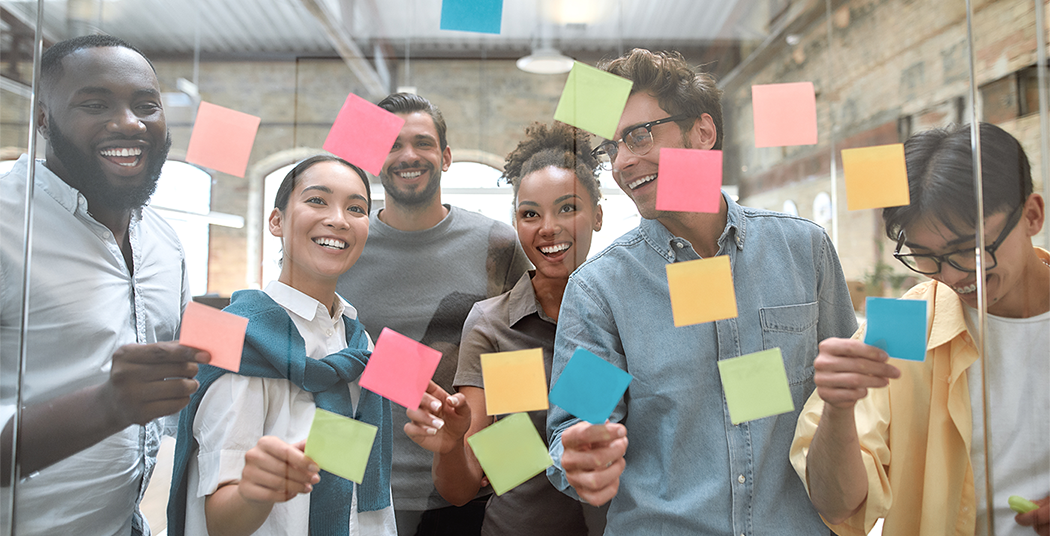 a team brainstorming on solutions