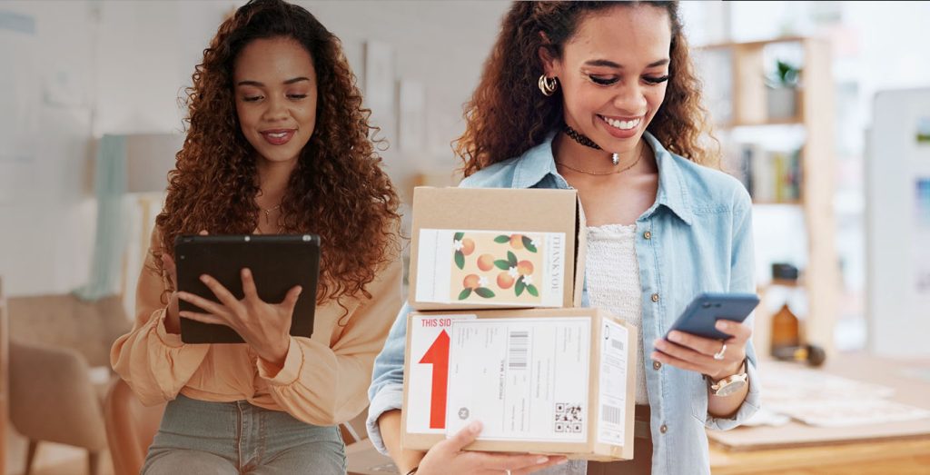 customer ordering online and returning their parcel